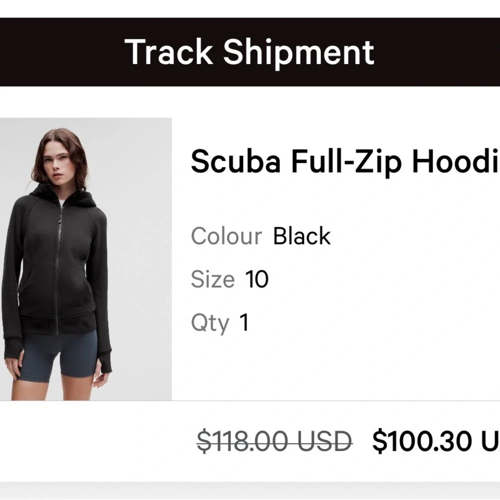 Lululemon Scuba Full Zip Black Size: 10 - Picture 5 of 5